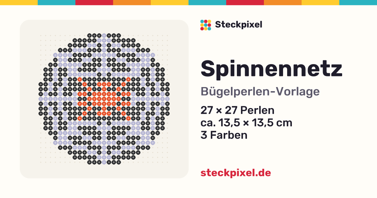 Bügelperlen-Vorlage Spinnennetz