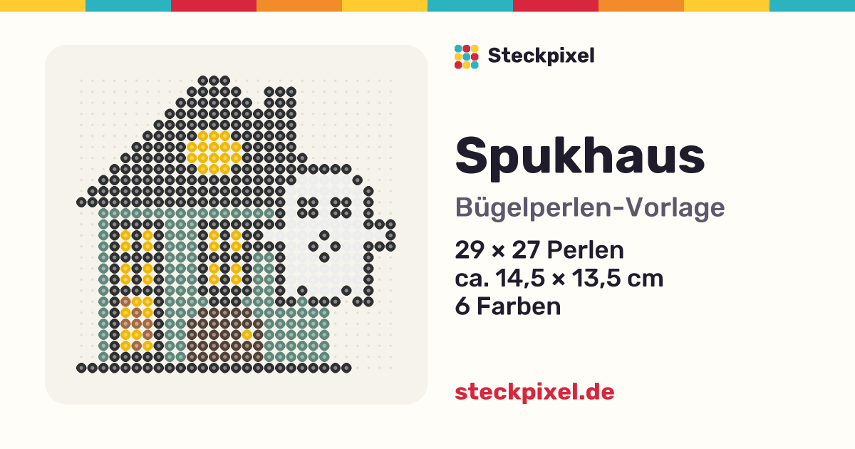 Bügelperlen-Vorlage Spukhaus