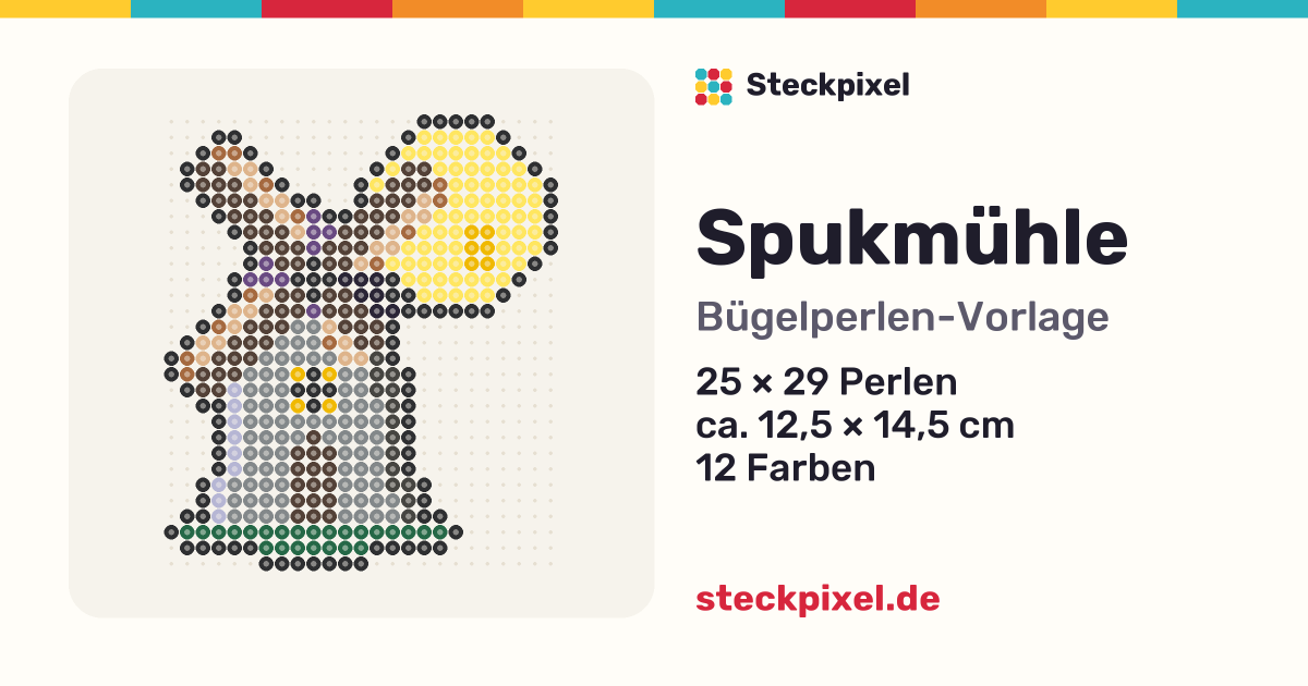 Bügelperlen-Vorlage Spukmühle