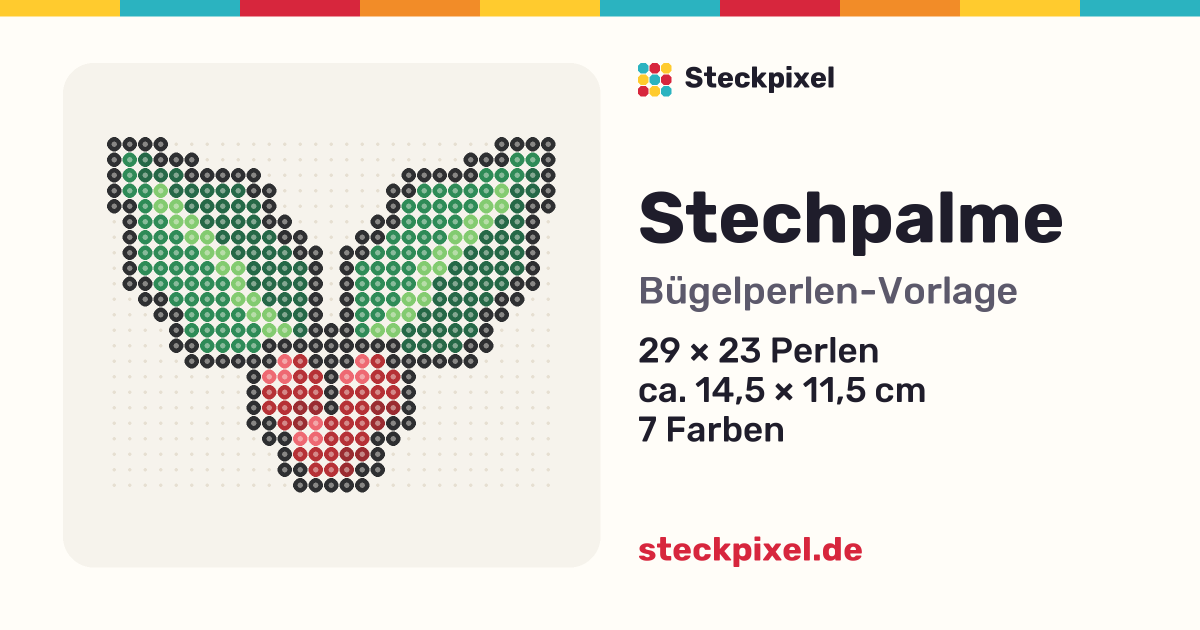 Bügelperlen-Vorlage Stechpalme