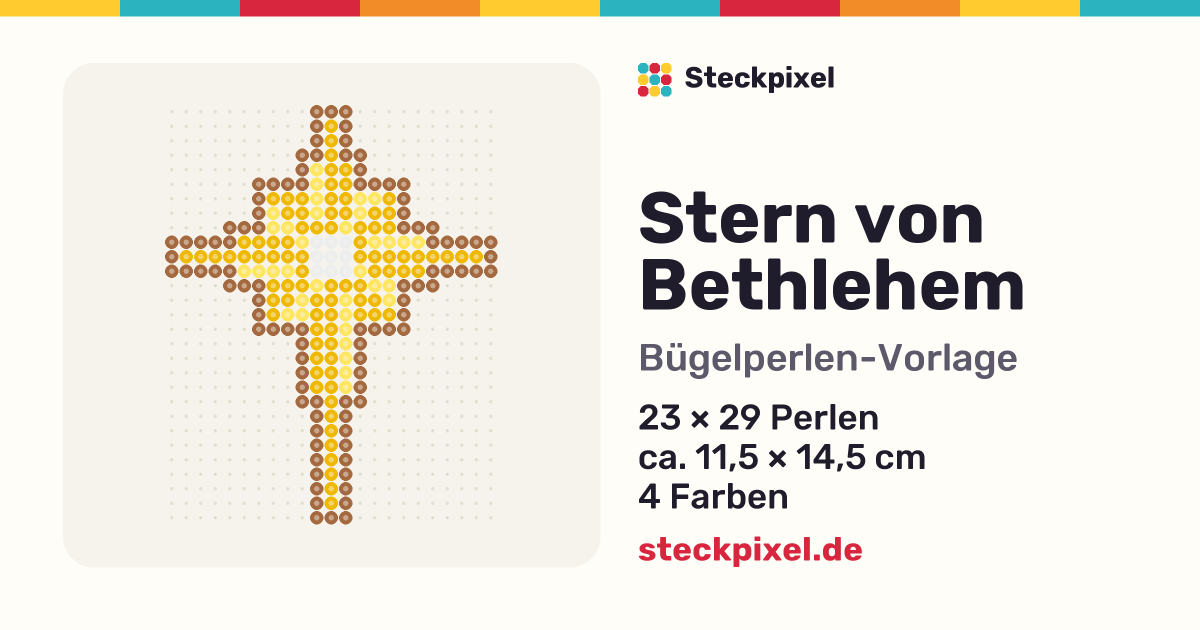 Bügelperlen-Vorlage Stern von Bethlehem