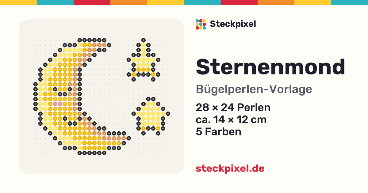 Bügelperlen-Vorlage Sternenmond
