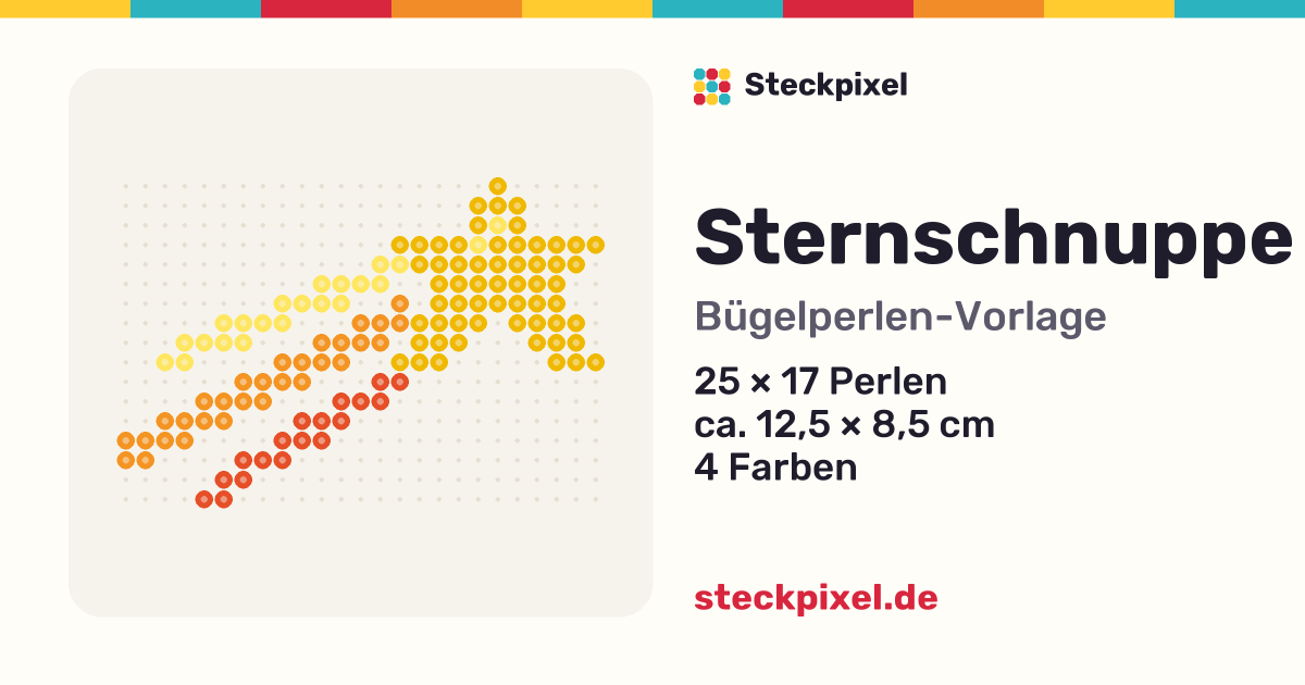 Bügelperlen-Vorlage Sternschnuppe