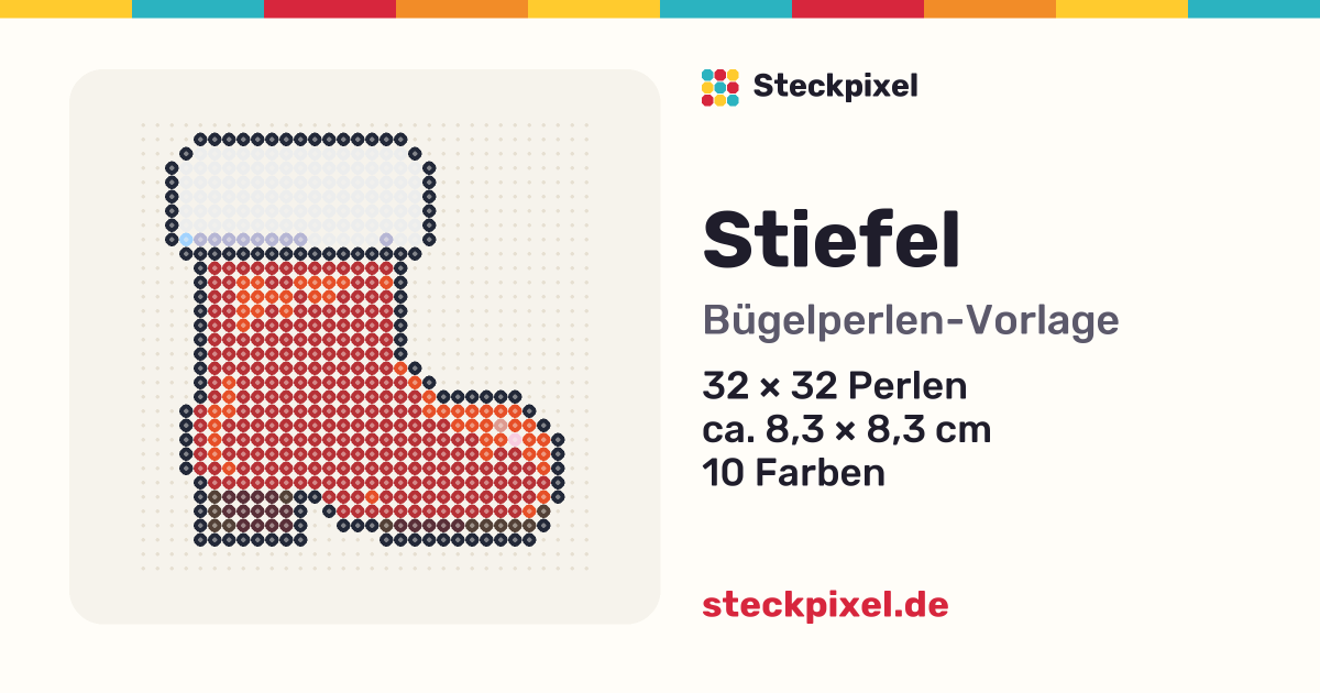 Bügelperlen-Vorlage Stiefel