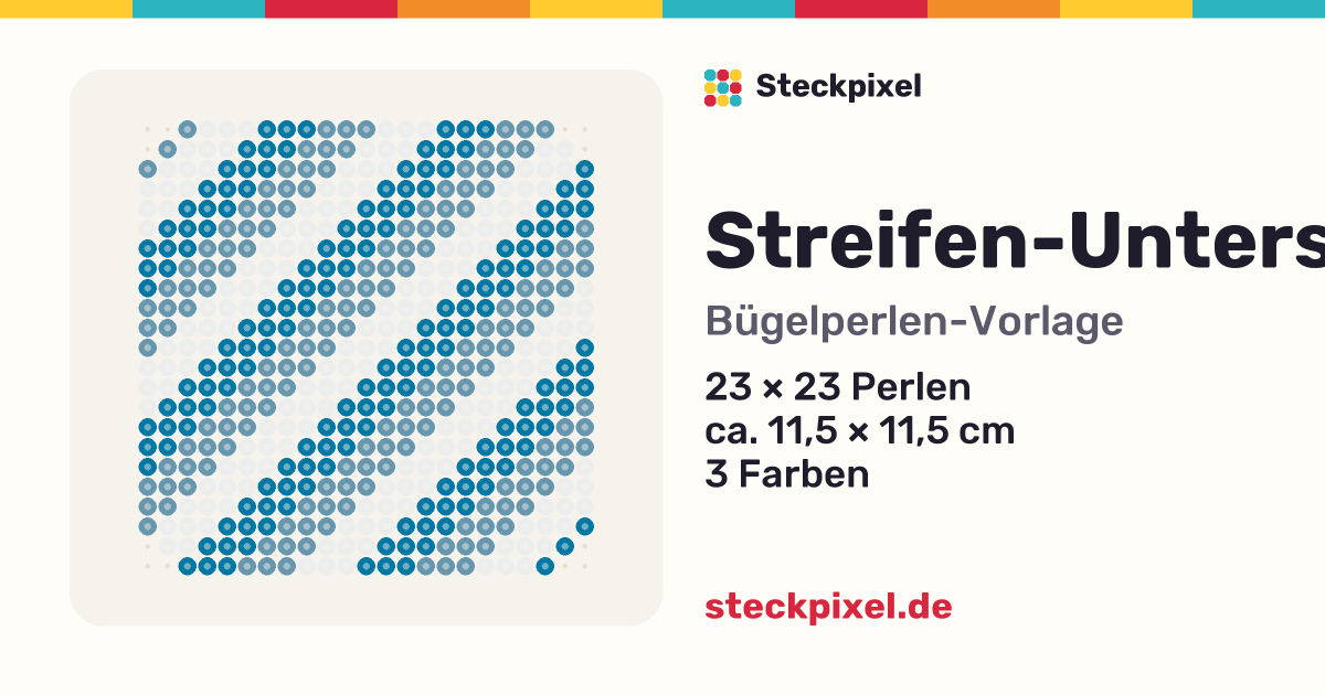 Bügelperlen-Vorlage Streifen-Untersetzer