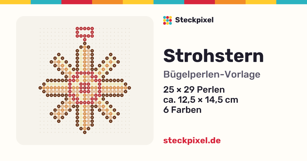 Bügelperlen-Vorlage Strohstern