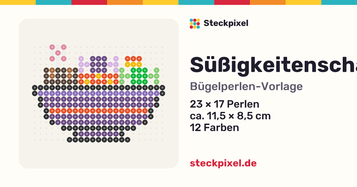 Bügelperlen-Vorlage Süßigkeitenschale
