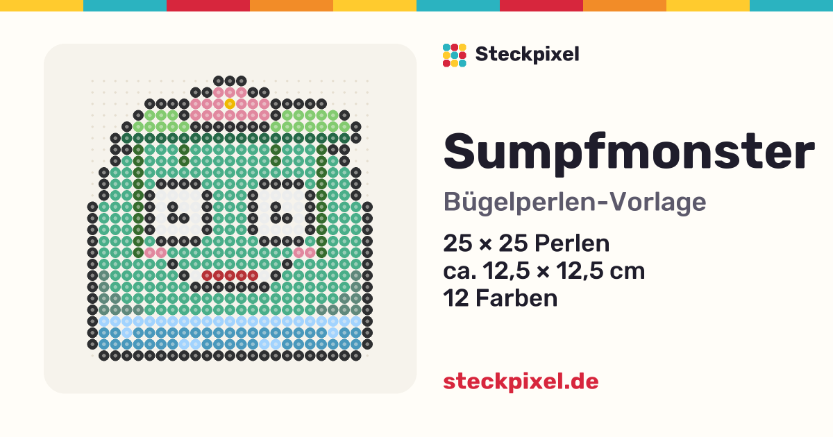 Bügelperlen-Vorlage Sumpfmonster