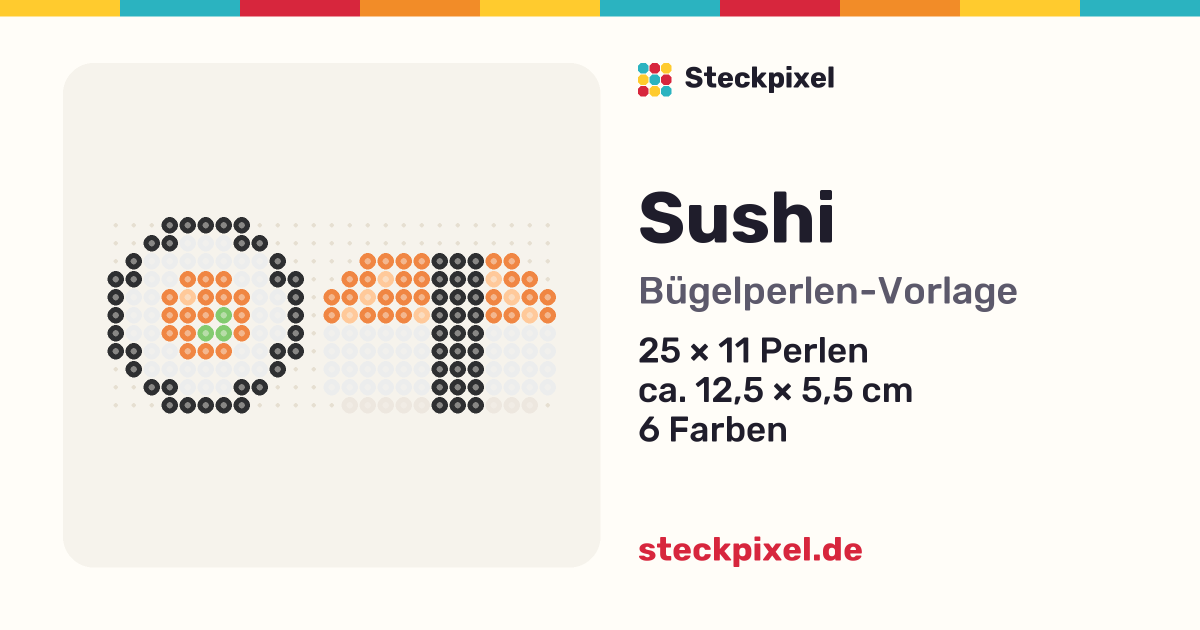 Bügelperlen-Vorlage Sushi