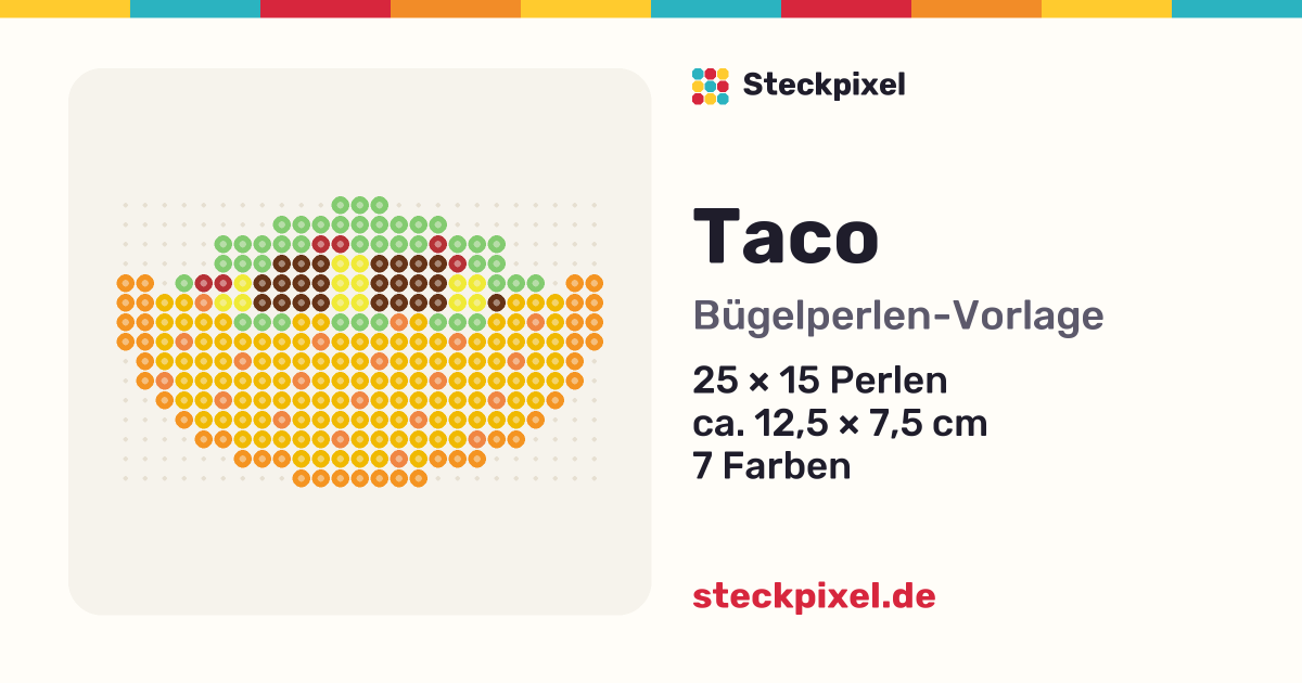 Bügelperlen-Vorlage Taco