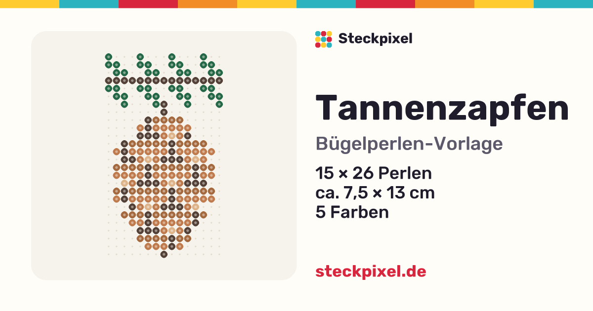 Bügelperlen-Vorlage Tannenzapfen
