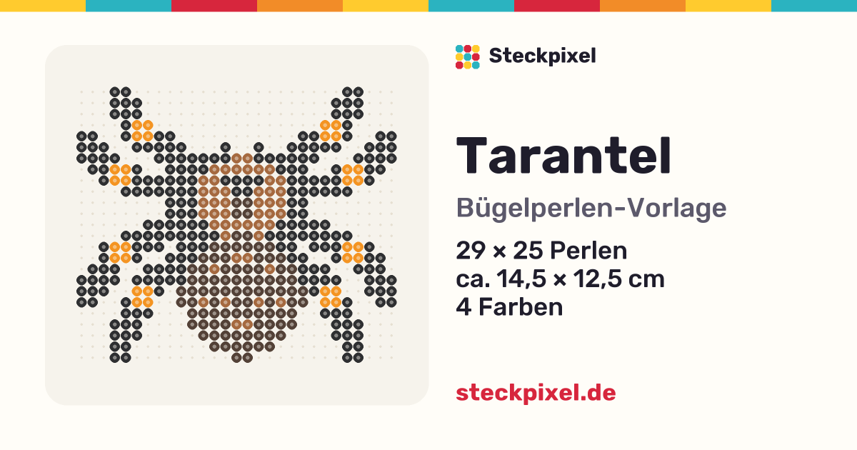 Bügelperlen-Vorlage Tarantel