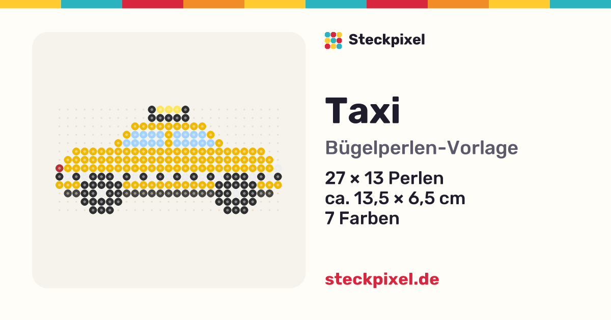 Bügelperlen-Vorlage Taxi