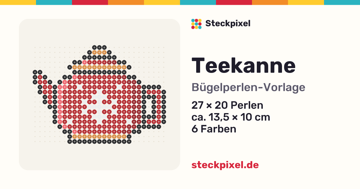 Bügelperlen-Vorlage Teekanne
