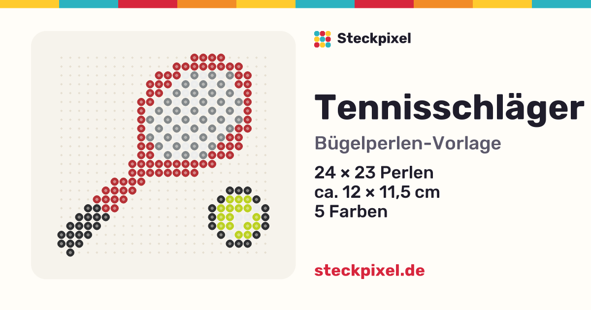 Bügelperlen-Vorlage Tennisschläger