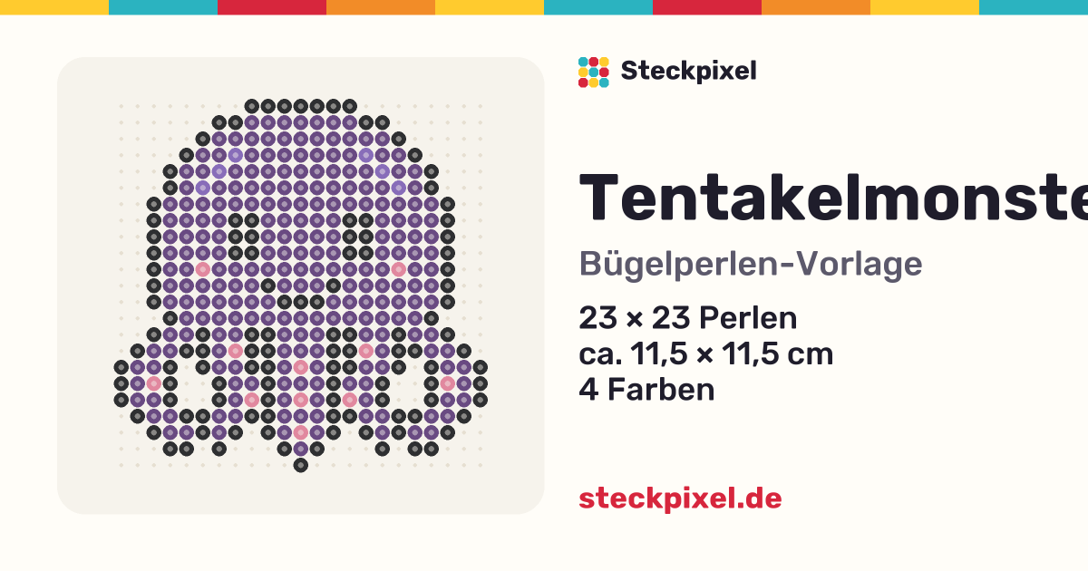 Bügelperlen-Vorlage Tentakelmonster