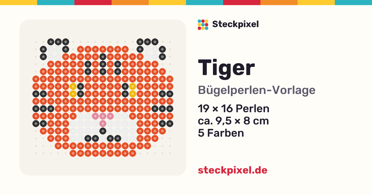 Bügelperlen-Vorlage Tiger