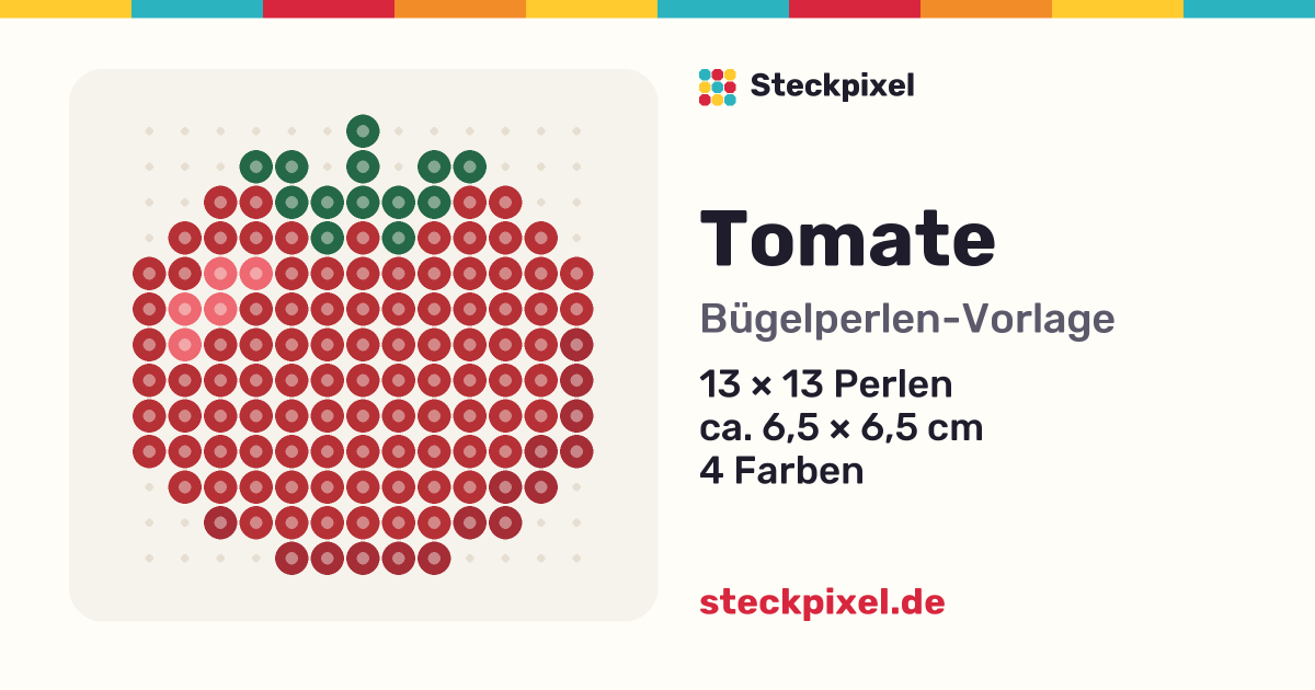 Bügelperlen-Vorlage Tomate