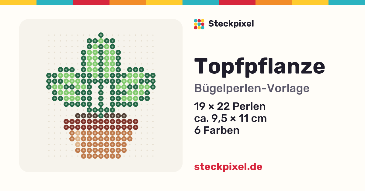 Bügelperlen-Vorlage Topfpflanze