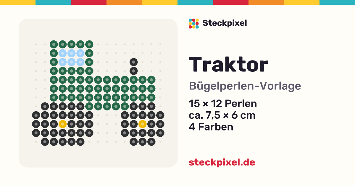 Bügelperlen-Vorlage Traktor