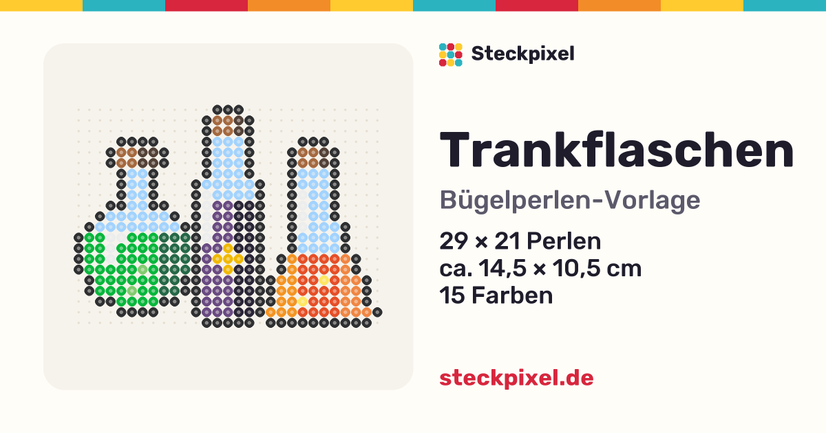 Bügelperlen-Vorlage Trankflaschen