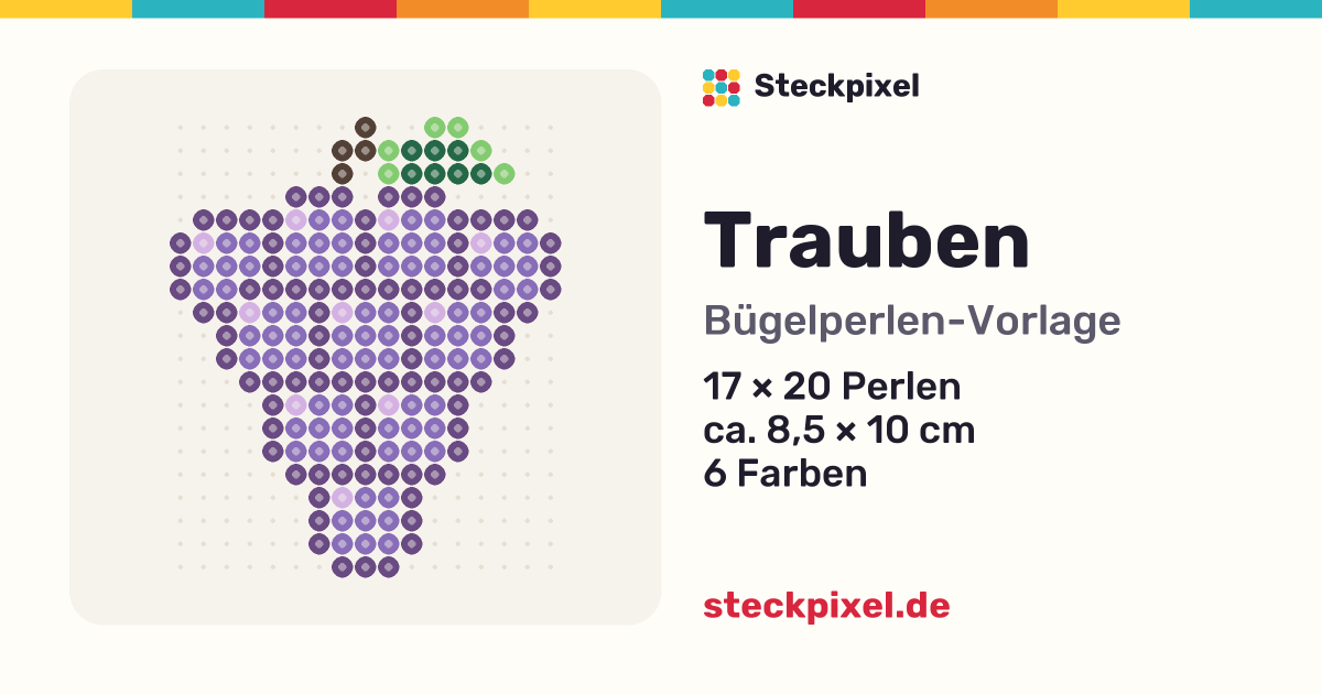 Bügelperlen-Vorlage Trauben