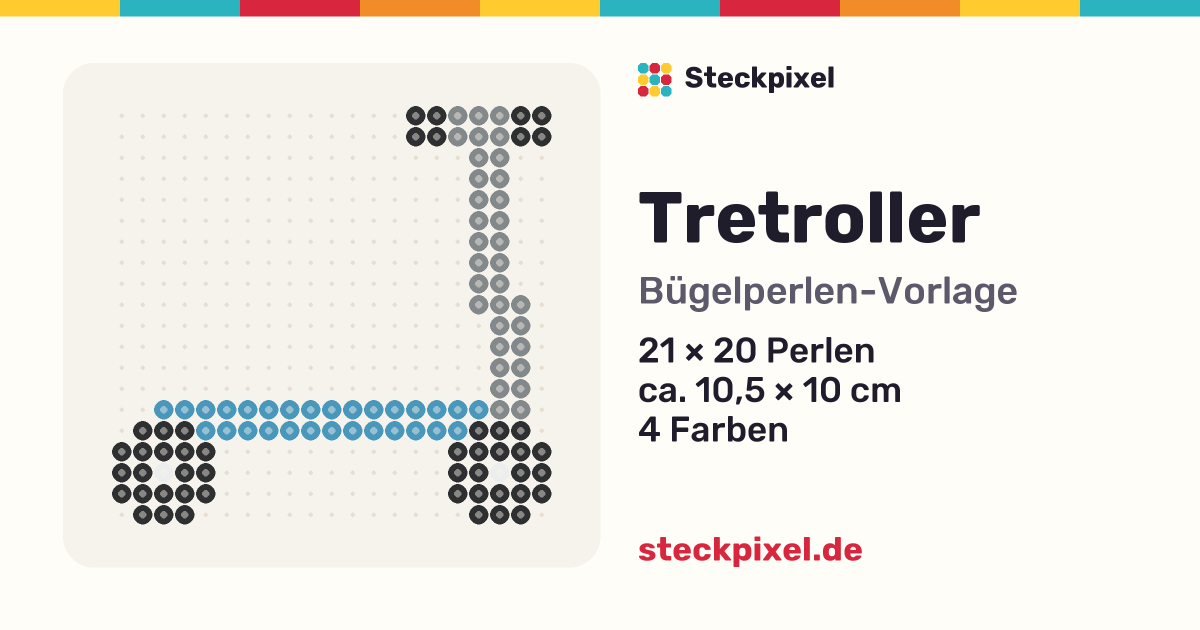 Bügelperlen-Vorlage Tretroller