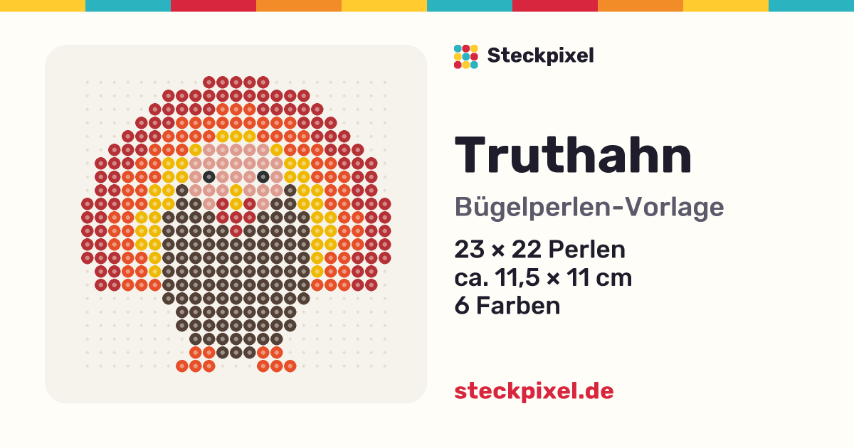 Bügelperlen-Vorlage Truthahn