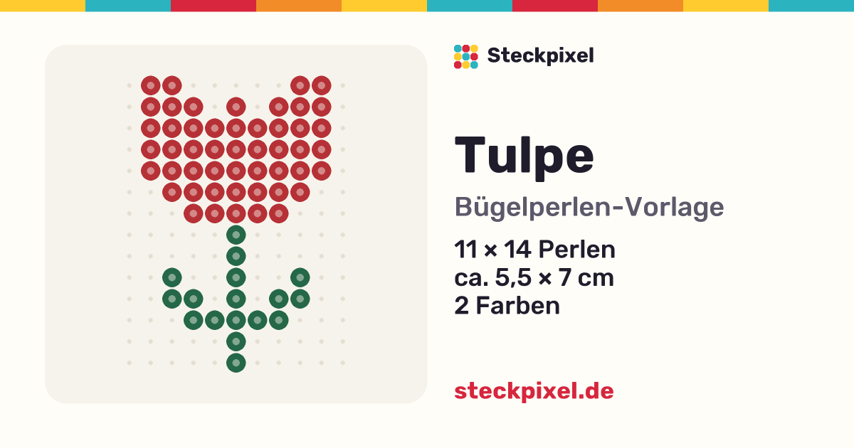 Bügelperlen-Vorlage Tulpe