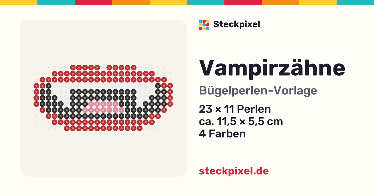 Bügelperlen-Vorlage Vampirzähne