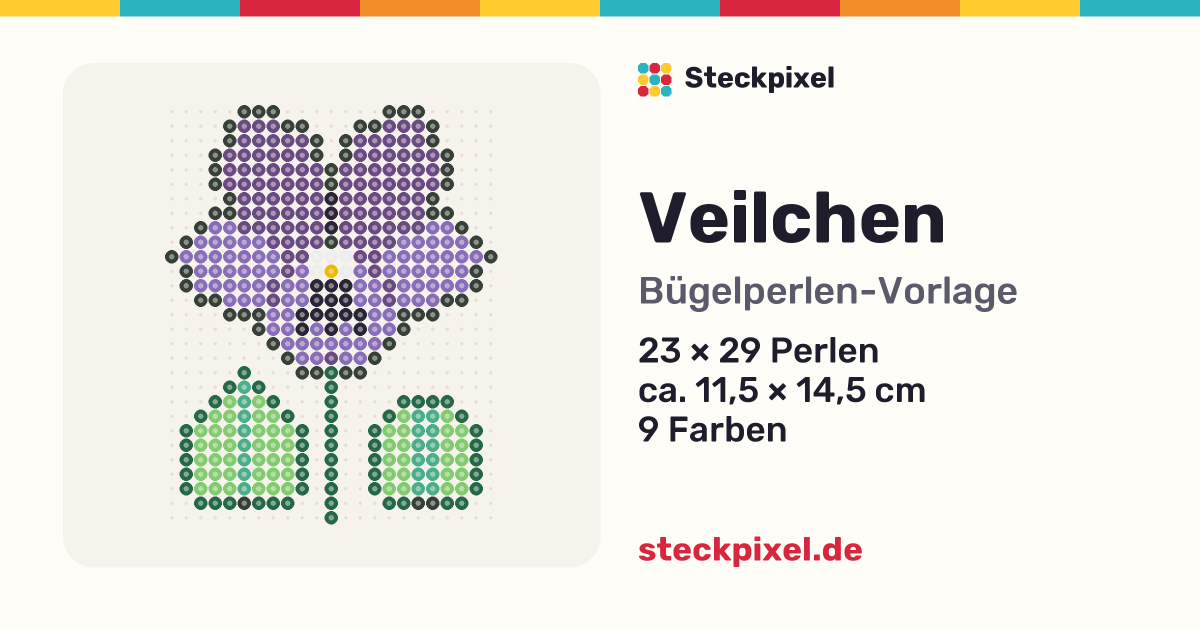 Bügelperlen-Vorlage Veilchen