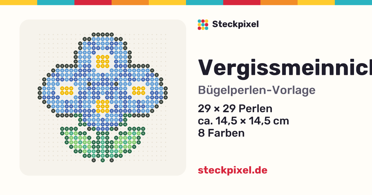 Bügelperlen-Vorlage Vergissmeinnicht