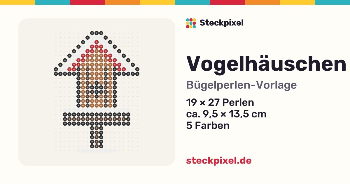 Bügelperlen-Vorlage Vogelhäuschen