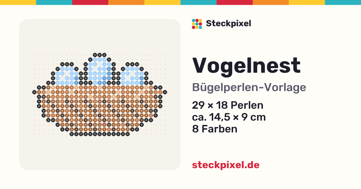 Bügelperlen-Vorlage Vogelnest