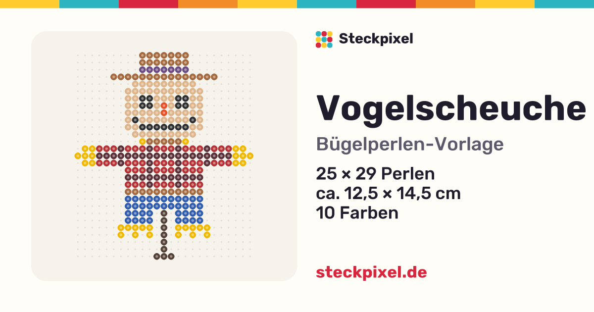 Bügelperlen-Vorlage Vogelscheuche