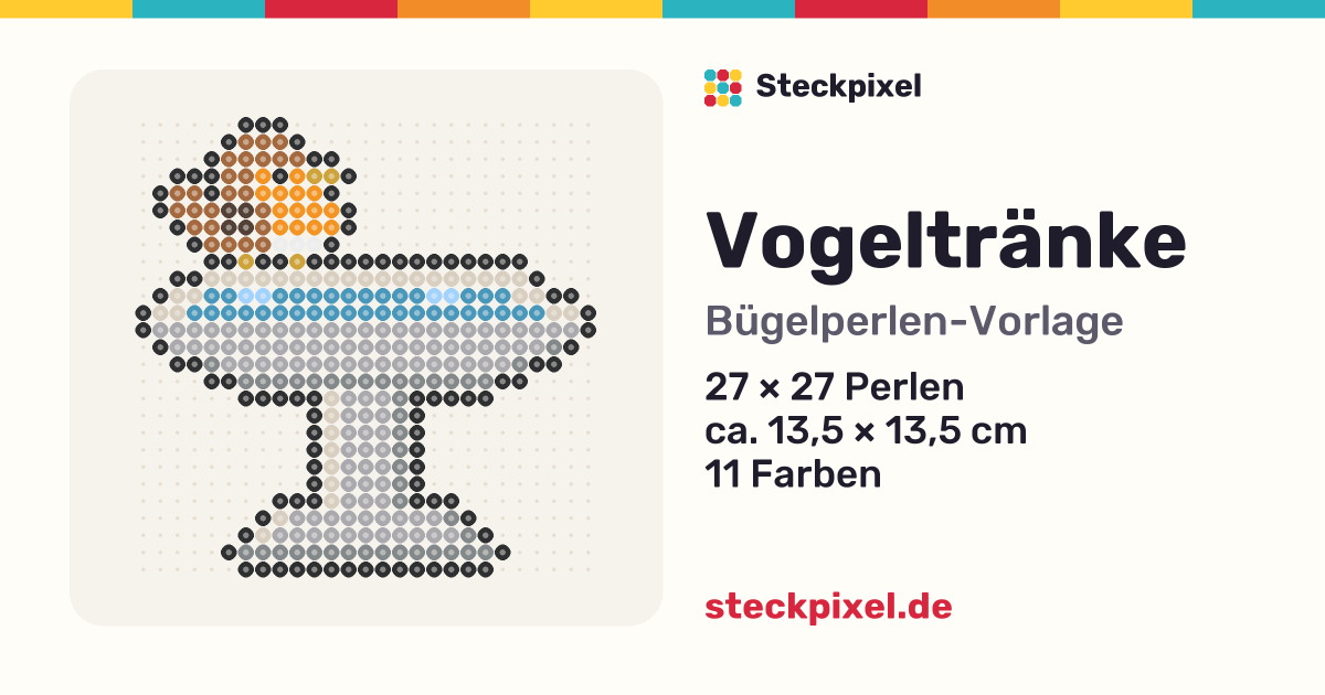 Bügelperlen-Vorlage Vogeltränke
