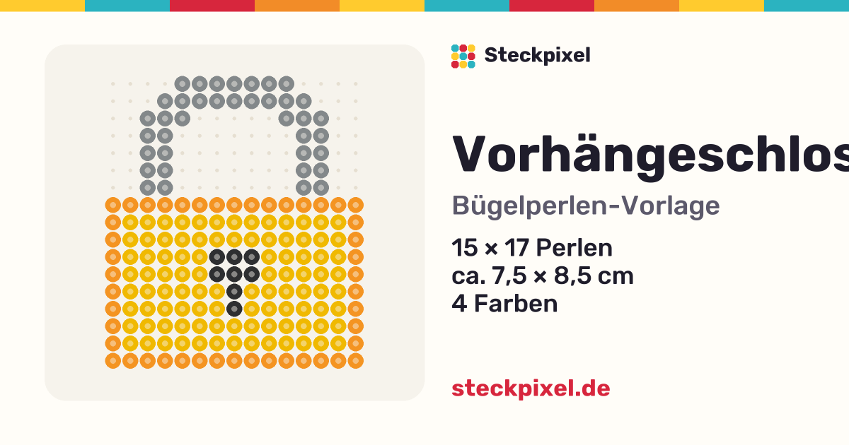 Bügelperlen-Vorlage Vorhängeschloss