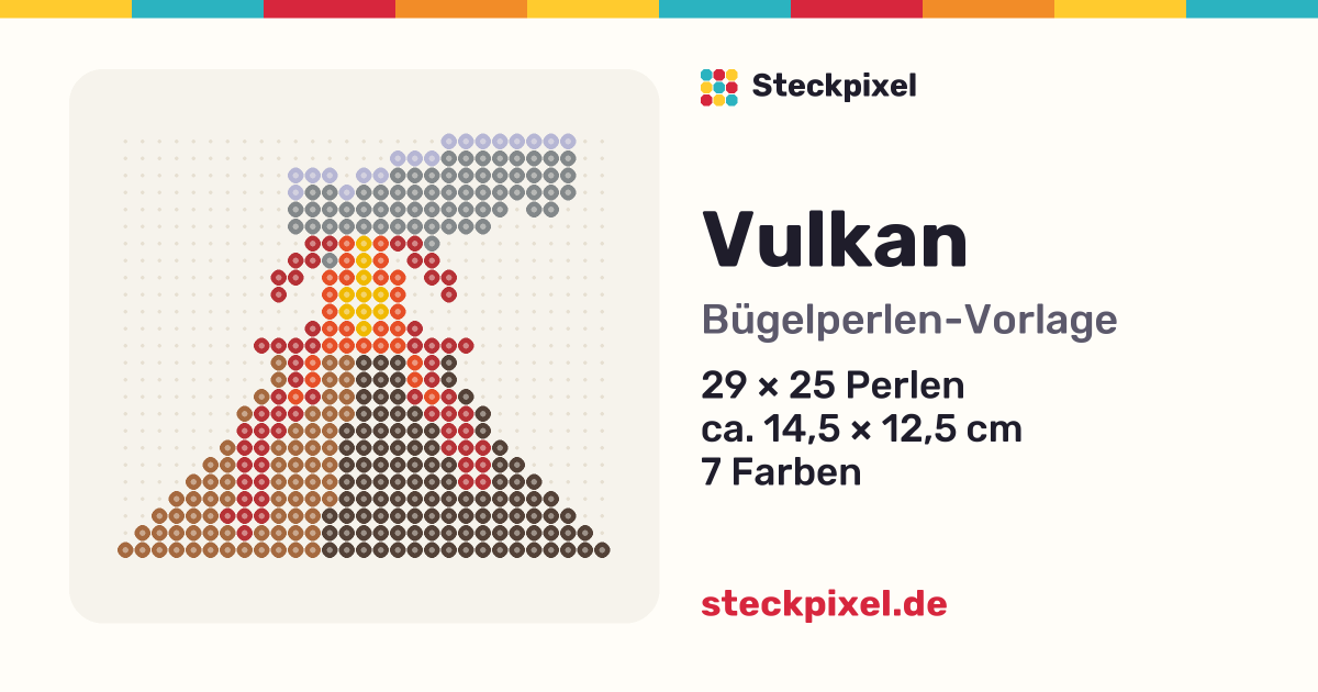 Bügelperlen-Vorlage Vulkan