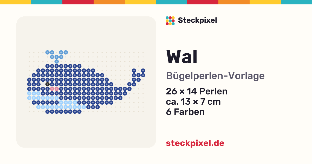 Bügelperlen-Vorlage Wal