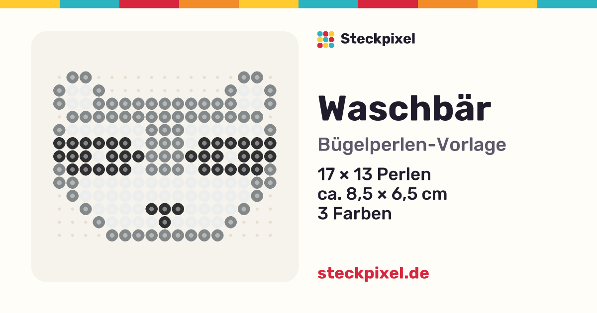 Bügelperlen-Vorlage Waschbär