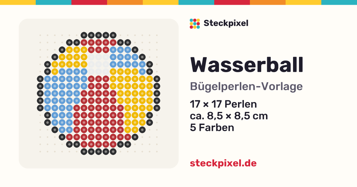 Bügelperlen-Vorlage Wasserball