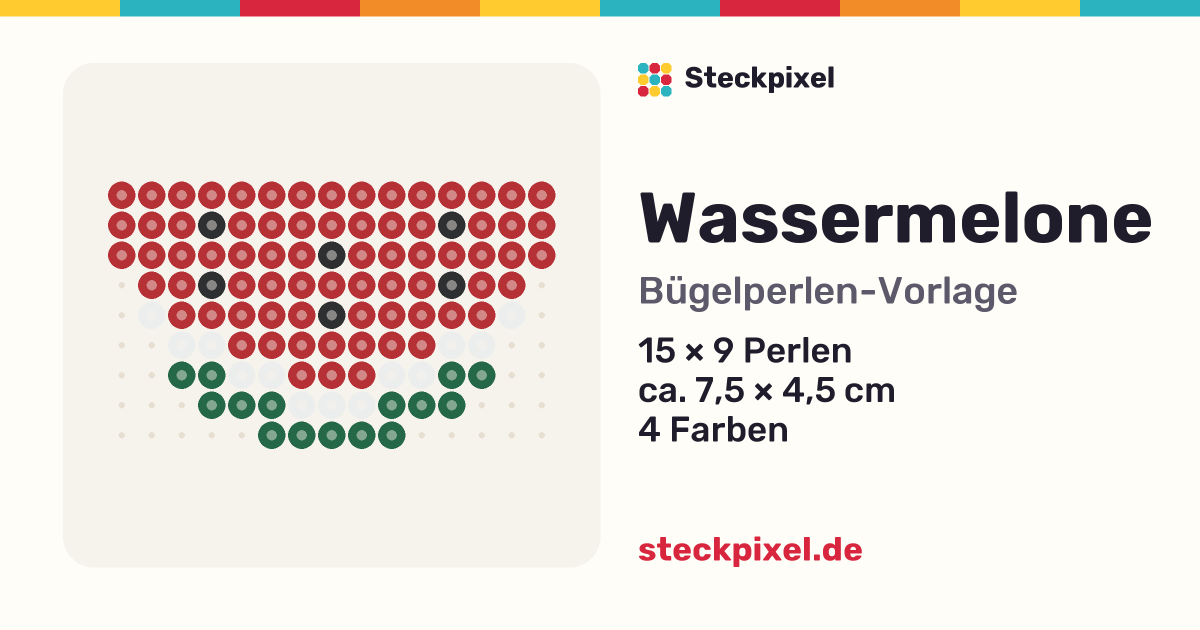 Bügelperlen-Vorlage Wassermelone