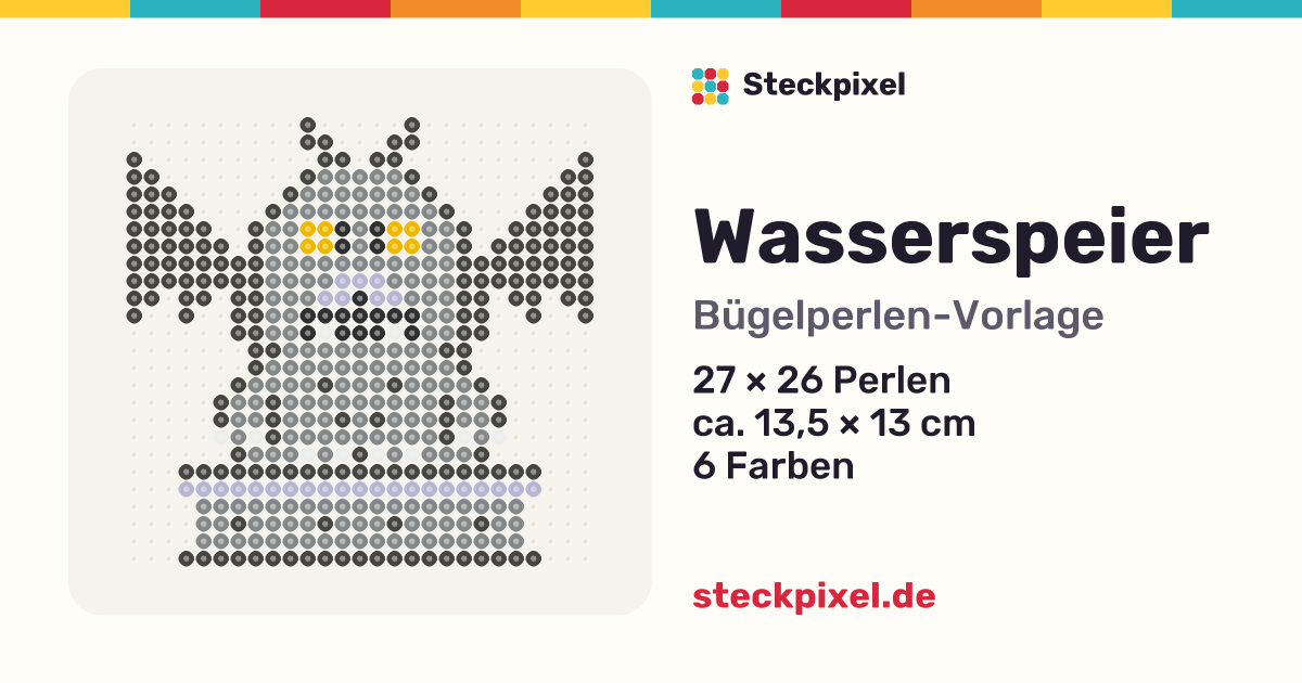 Bügelperlen-Vorlage Wasserspeier