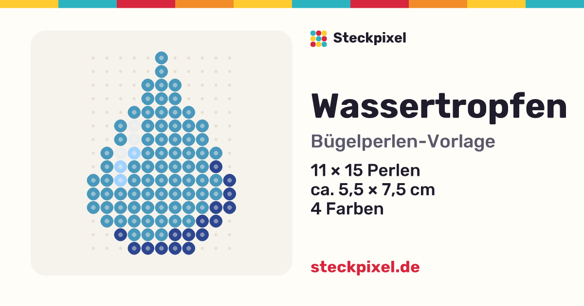 Bügelperlen-Vorlage Wassertropfen
