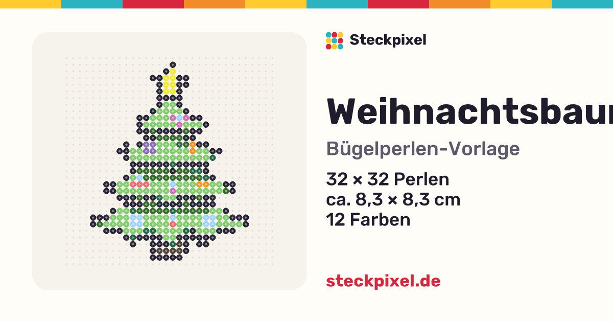 Bügelperlen-Vorlage Weihnachtsbaum