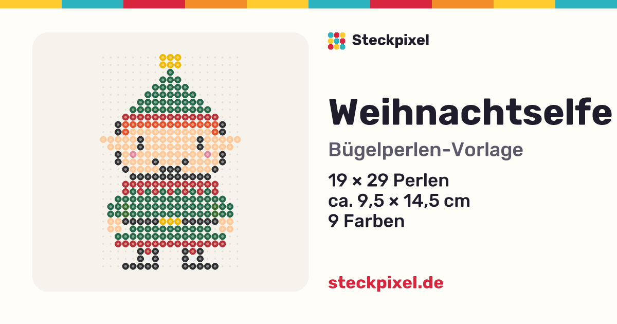 Bügelperlen-Vorlage Weihnachtselfe