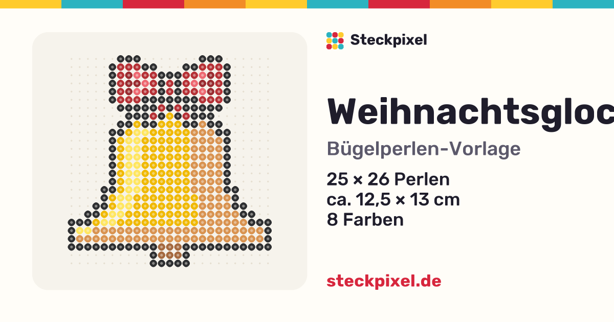 Bügelperlen-Vorlage Weihnachtsglocke