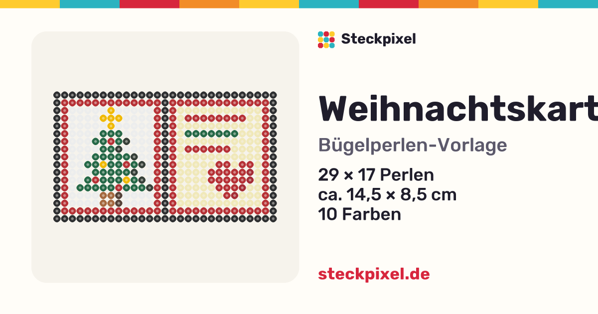 Bügelperlen-Vorlage Weihnachtskarte