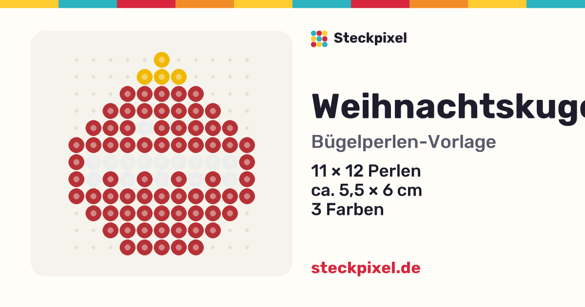 Bügelperlen-Vorlage Weihnachtskugel
