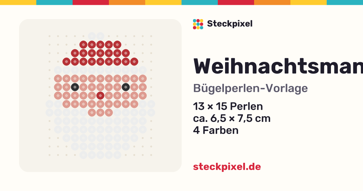 Bügelperlen-Vorlage Weihnachtsmann